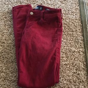 Nwot holister maroon jeans size 25w 28L